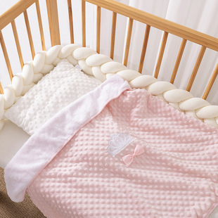 Infant autumn and winter bean carpet Children's soothing air conditioner four seasons covered with newborn nap, sleeping soybean double -layer air -conditioning blanket