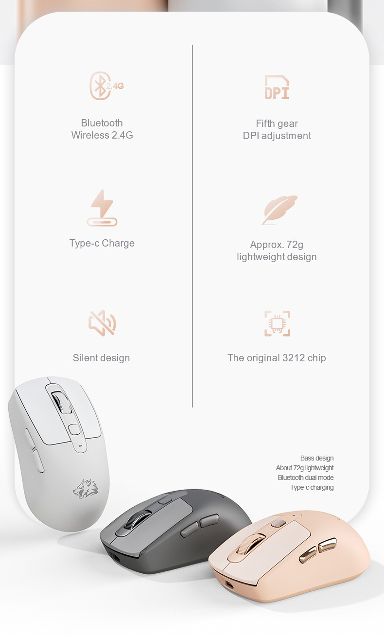 Freewolf a3 mouse wireless bluetooth reîncărcabil pentru pc_voghion.com
