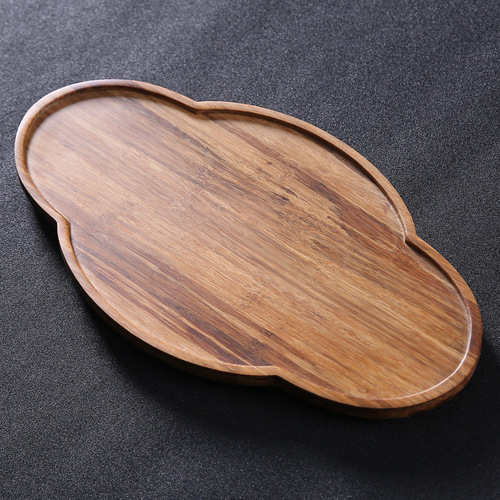 Bamboo Heavy Bamboo Small Dry Tea Tray Creative Oval Pot Holder Household Simple Tray Tea Sea Tea Ceremony Accessories