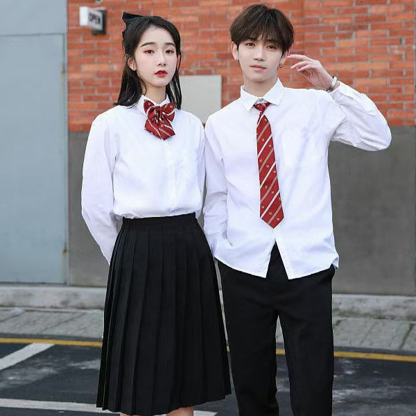 College Style Korean School Uniform Suit for Primary and Secondary School Students Chorus Japanese Shirt High School Student Graduation Photo Summer Class Uniform