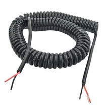2芯彈簧線 螺旋電纜 彈簧電源線 PU2芯*0.5 拉伸后2米彈簧電線