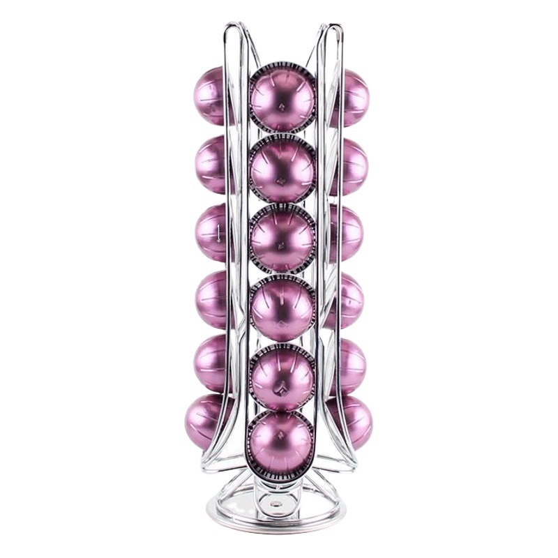 Suitable for Nestle can store 24 Vertuo coffee capsules storage rack iron rotating large capsule rack