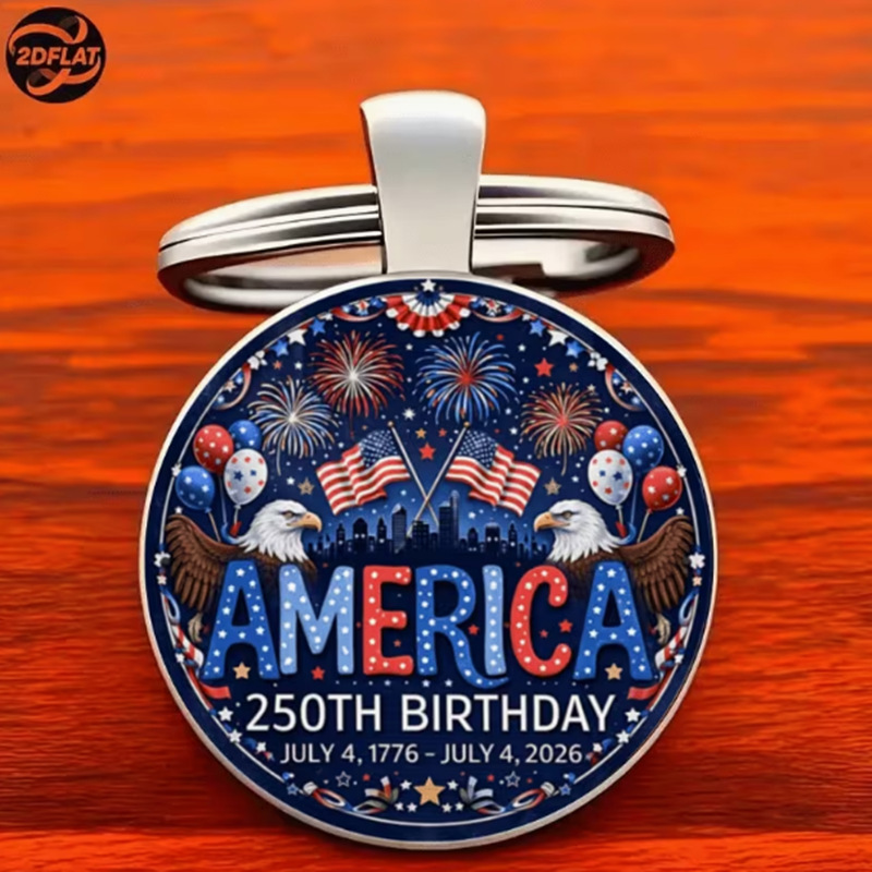 American 250Th Anniversary Commemorative Keychain, Unisex Fashion Accessory Suitable for Bag Decorations American 250Th Anniversary Commemorative Keychain, Unisex Fashion Accessory Suitable for Bag Decorations