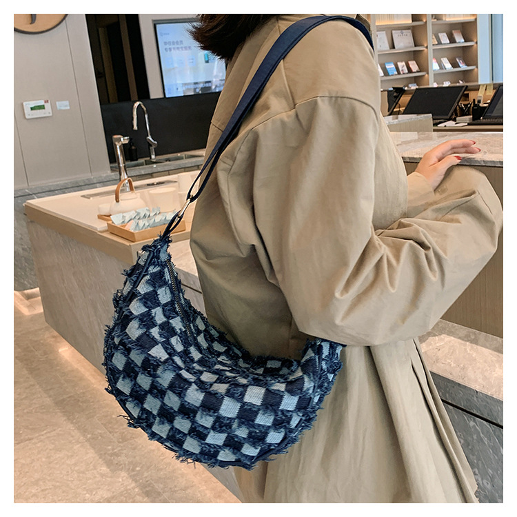Denim Patchwork Shoulder Crossbody Bag For Women Stylish Canvas_voghion.com