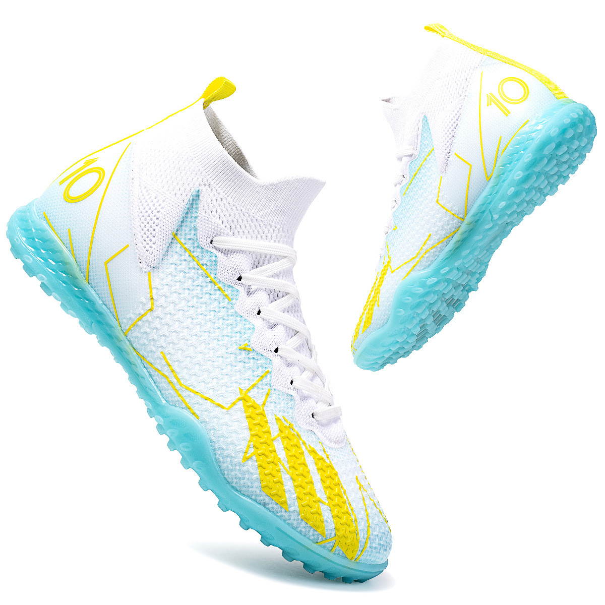 Zapatos de fútbol de alta calidad de verano 2025, nuevos zapatos de fútbol de clavos de vuelo sin costuras, zapatos de fútbol de clavos de comercio exterior.