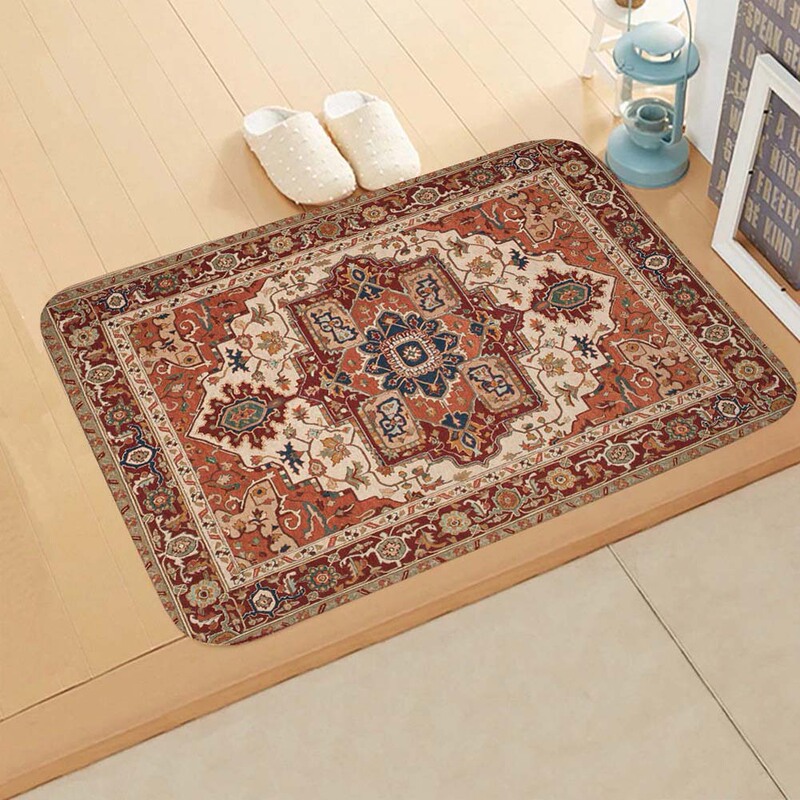 Cross-Border Retro-Style Flannel Floor Mat, Water-Absorbent Non-Slip Mat for Bathroom Entrance, Easy-Care Toilet and Bathroom Floor Mat Cross-Border Retro-Style Flannel Floor Mat, Water-Absorbent Non-Slip Mat for Bathroom Entrance, Easy-Care Toilet and Bathroom Floor Mat