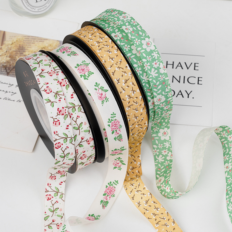 甜美印花1.5厘米丝带卡通棉质彩带礼物装饰棉带国风丝带