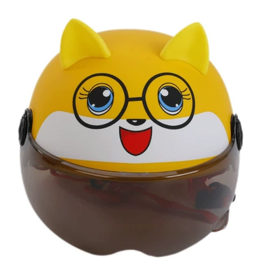 Motosiklet kaskı (dəbilqə) for Boys and Girls, Suitable for - wind-cap-small-yellow-cat-with-transparent-mirror