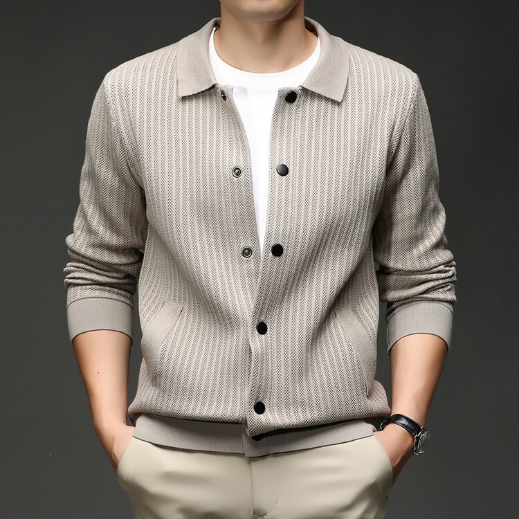 2026 New Model Men's Long Sleeve Knit Cardigan with Collar, Trendy Versatile Warm Coat for Autumn and Winter 2026 New Model Men's Long Sleeve Knit Cardigan with Collar, Trendy Versatile Warm Coat for Autumn and Winter