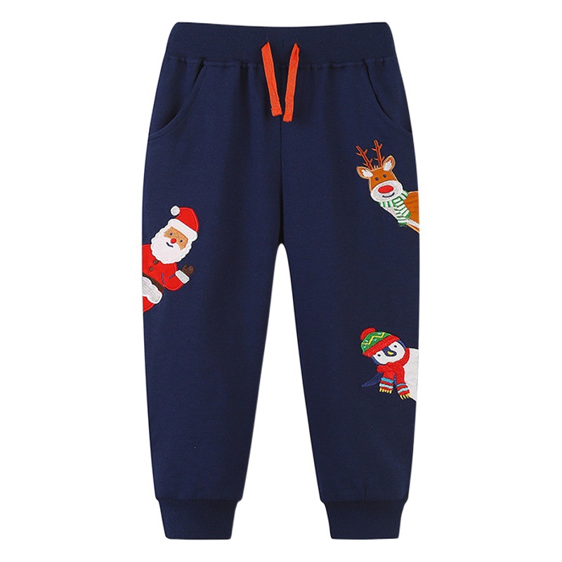 Otoño nuevos pantalones de chándal para niños pantalones de bebé de Navidad lindos pantalones de chándal de moda de estilo europeo y americano suministro transfronterizo