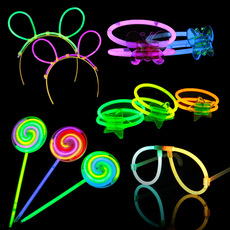 演唱会荧光棒套装配件儿童发光萤光棒手环眼镜鼓掌助威道具拍拍手