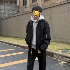 cleanfit短款飞行夹克男款秋季bomber廓形工装外套痞帅翻领棒球服