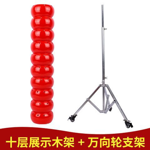바퀴가 달린 10 층 나무 대상 + 삼각대