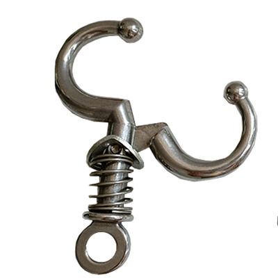 Pinzas de nariz de buey pequeño resorte grande resorte con cadena de mango largo de metal pinza de nariz de buey perforación pinza de nariz de buey sin agujeros