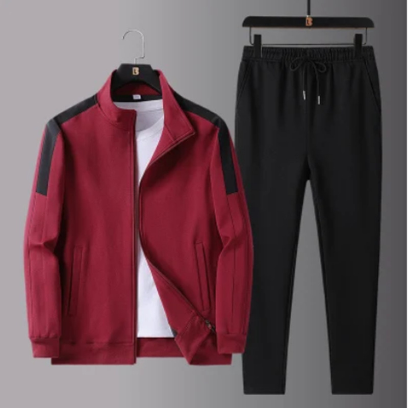 Traje de deporte casual para hombres de mediana edad y ancianos primavera y otoño más tamaño suéter suelto de dos piezas abrigo de papá hombres