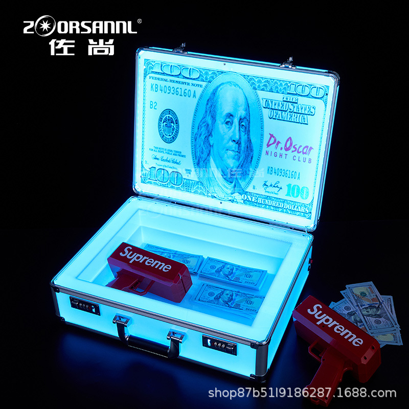 Zuoshang bar caja VIP LED luminoso caja de vino KTV caja de vino VIP exclusivo US dólar negro Tarjeta Director contraseña caja