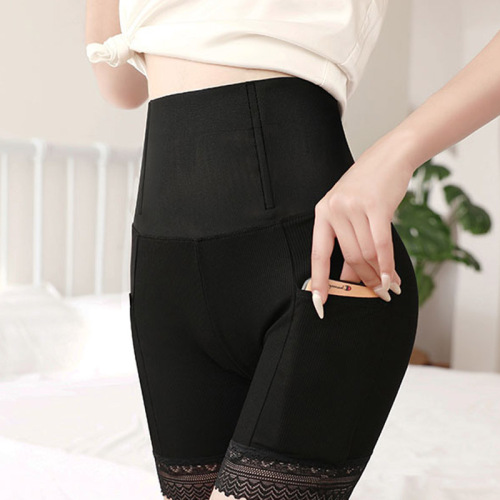 Safety Pants Seamless Modal Pocket Women's Anti-exposure Large Size Thin Curled Tummy Control Body Shaping Lace Shorts
