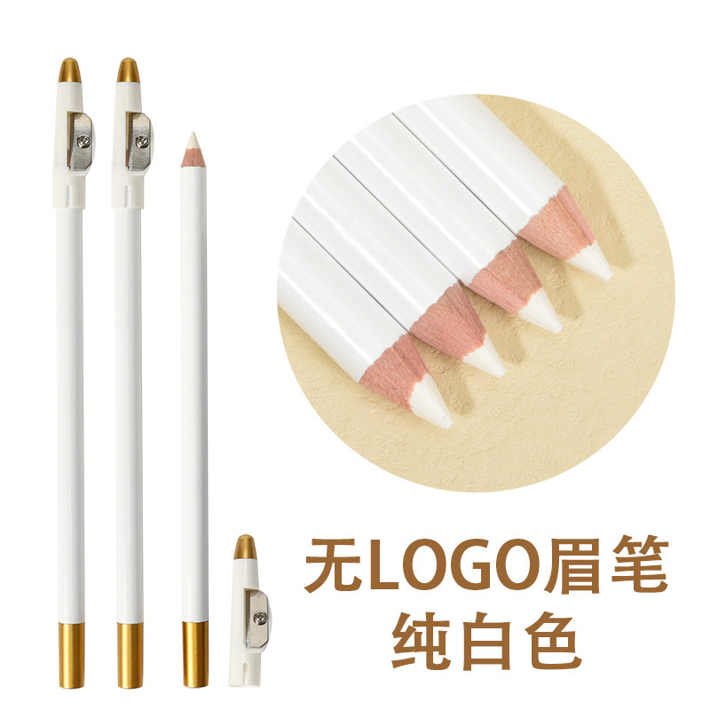 Cross-Border Hot-Selling Popular No-Logo Pencil Sharpener Wooden Eyebrow Pencil Sharpener Eyebrow Pencil Eyeliner Beard Liner Pen