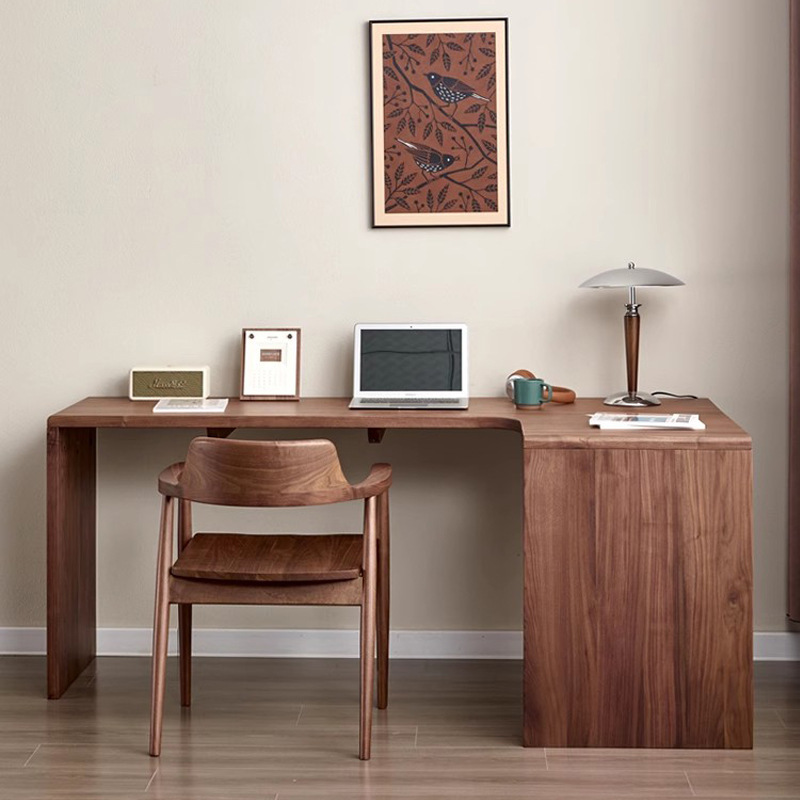 Corner Computer Desk North American Black Walnut Corner I-Shaped Desk Log Bedroom Corner Office Desk Can Be Customized Corner Computer Desk North American Black Walnut Corner I-Shaped Desk Log Bedroom Corner Office Desk Can Be Customized