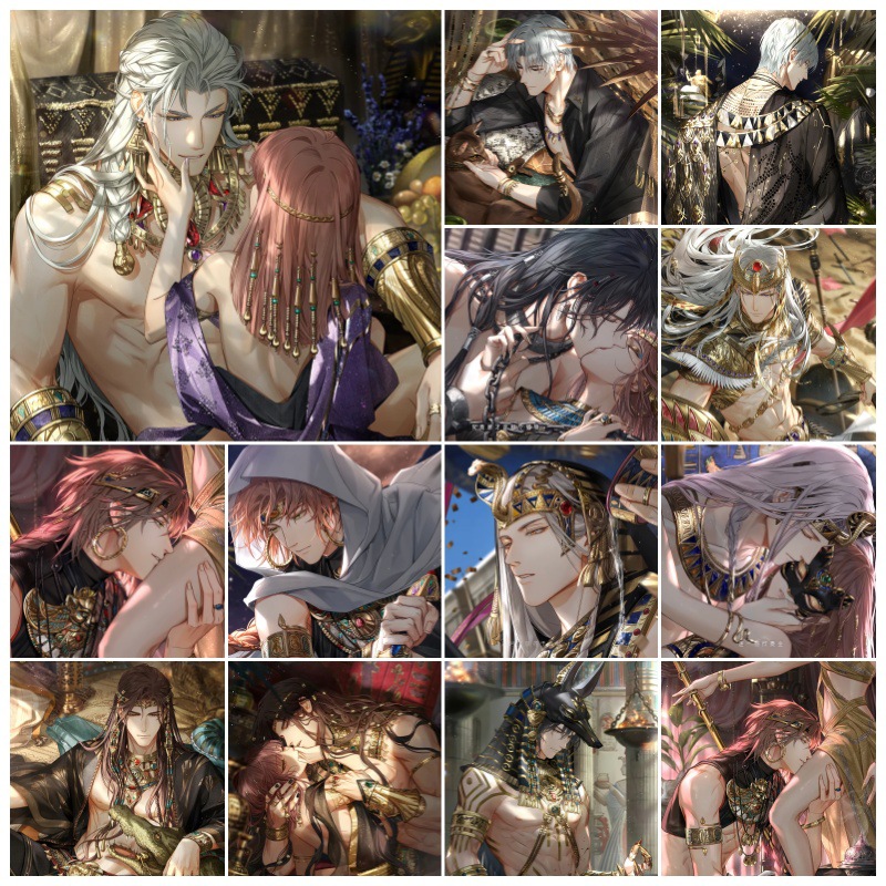 光与夜之恋 埃及风不干胶海报 墙贴画 萧逸陆沉齐司礼查理苏