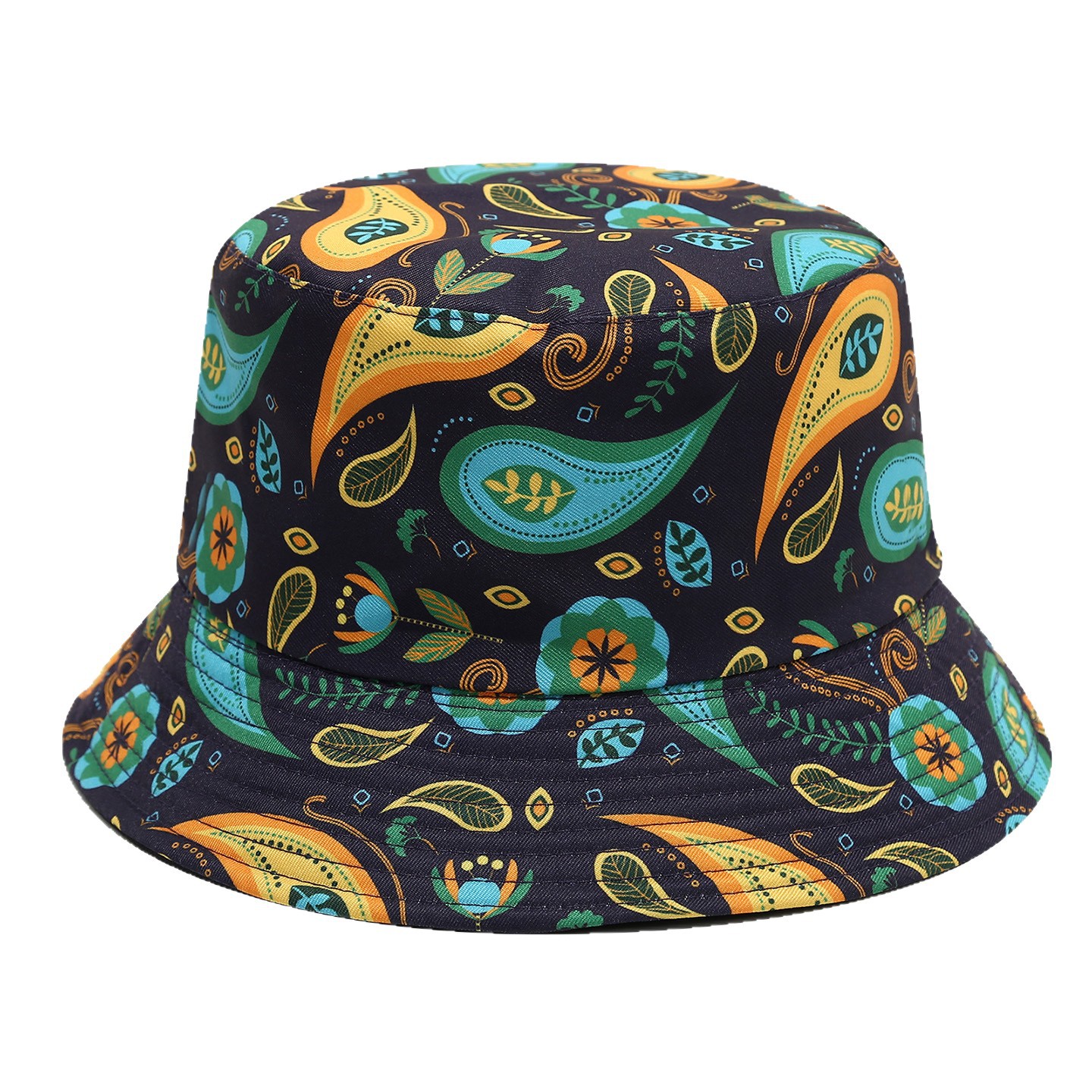 Sombrero de pescador con patrón de flor de anacardo Moda europea y americana retro impresión digital sombrero de doble cara con lavabo sombrero de protección solar de primavera y verano image 6
