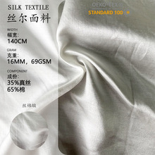 丝棉缎炼白面料 柔滑光泽亲肤透气 高品质睡衣家居服布料