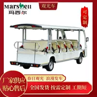 Просторный 17-местный открытый электромобиль для экскурсий Masil. Весенний экскурсионный автомобиль путешествует по цветочному морю.