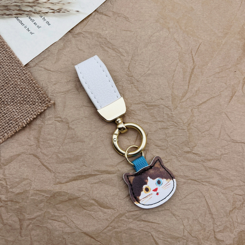 日系eco ute子猫シリーズのキーホルダーeminettかわいい革キーホルダー装飾バッグストラップ|undefined