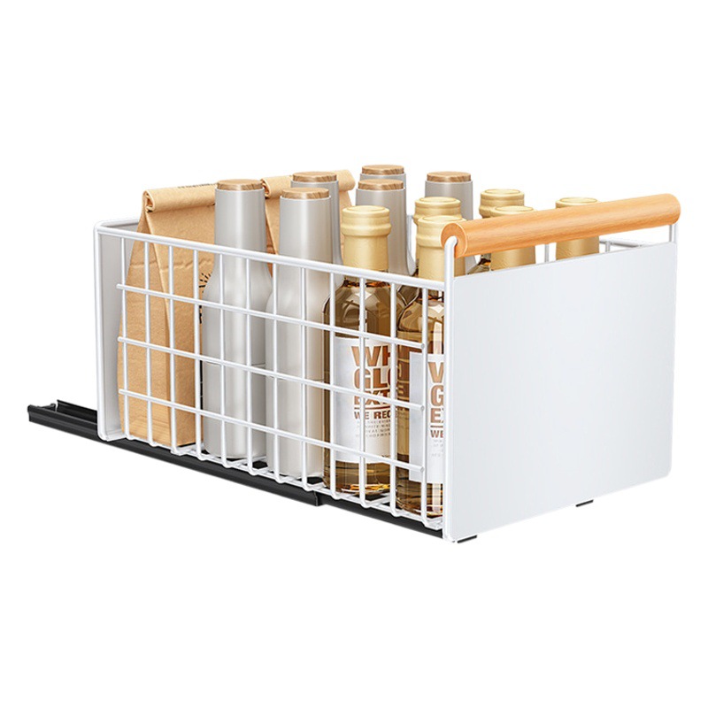 Gabinete de cocina estante de almacenamiento de escritorio de una sola vía cajón plato rack de una sola capa carril tire condimento rack de almacenamiento