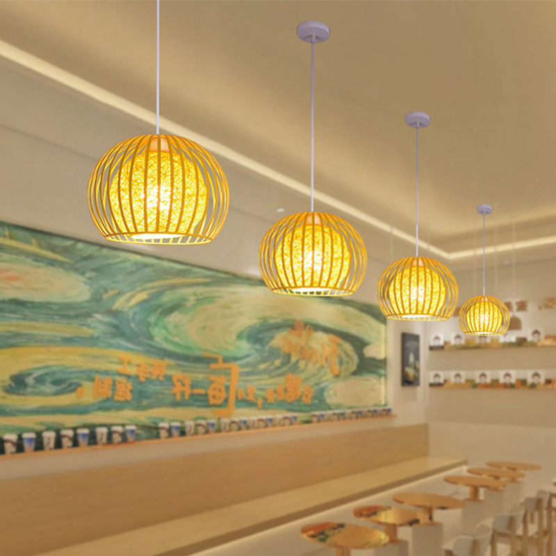 网红餐饮店吊灯饭店餐厅吧台火锅店铺商用创意个性彩色小吃店灯具