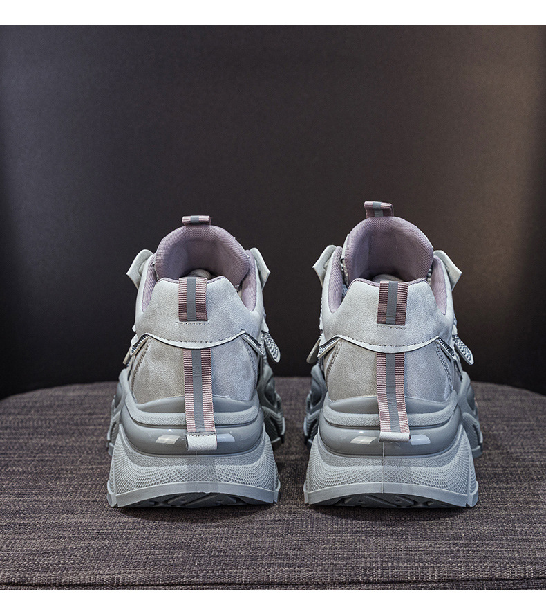 Giày sneaker nữ chunky đế dày tăng chiều cao, phong cách năng động, đế đệm khí — M2957 màu nâu, M2957 màu xám, M2957 màu đen chi tiết 16