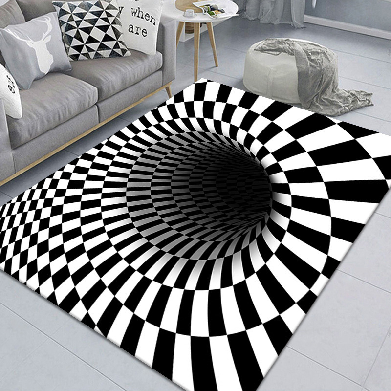 亚马逊temu跨境万圣节地垫家用玄关入户耐磨3D视觉小丑门垫现批发
