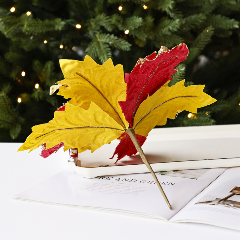 造花手作りクリスマスフラワー diy クリスマス装飾アクセサリーレッドゴールド大型クリスマス結婚式の装飾花|undefined