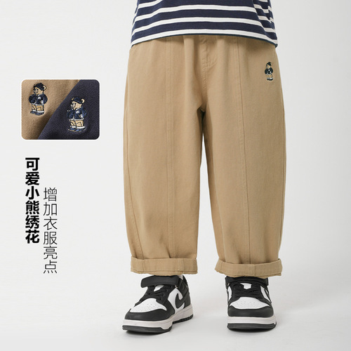 Righteous European Style Boys' Long Pants Spring Clothing Children's Clothing for Spring and Autumn Kids' Baby Boys' College-Style Casual Pants for Spring