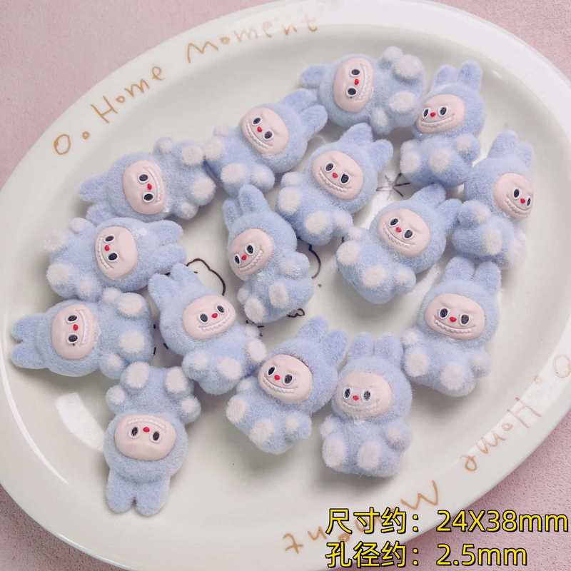 可爱立体植绒La布布站姿坐姿通孔串珠diy手工挂件萌粒饰品配件|undefined