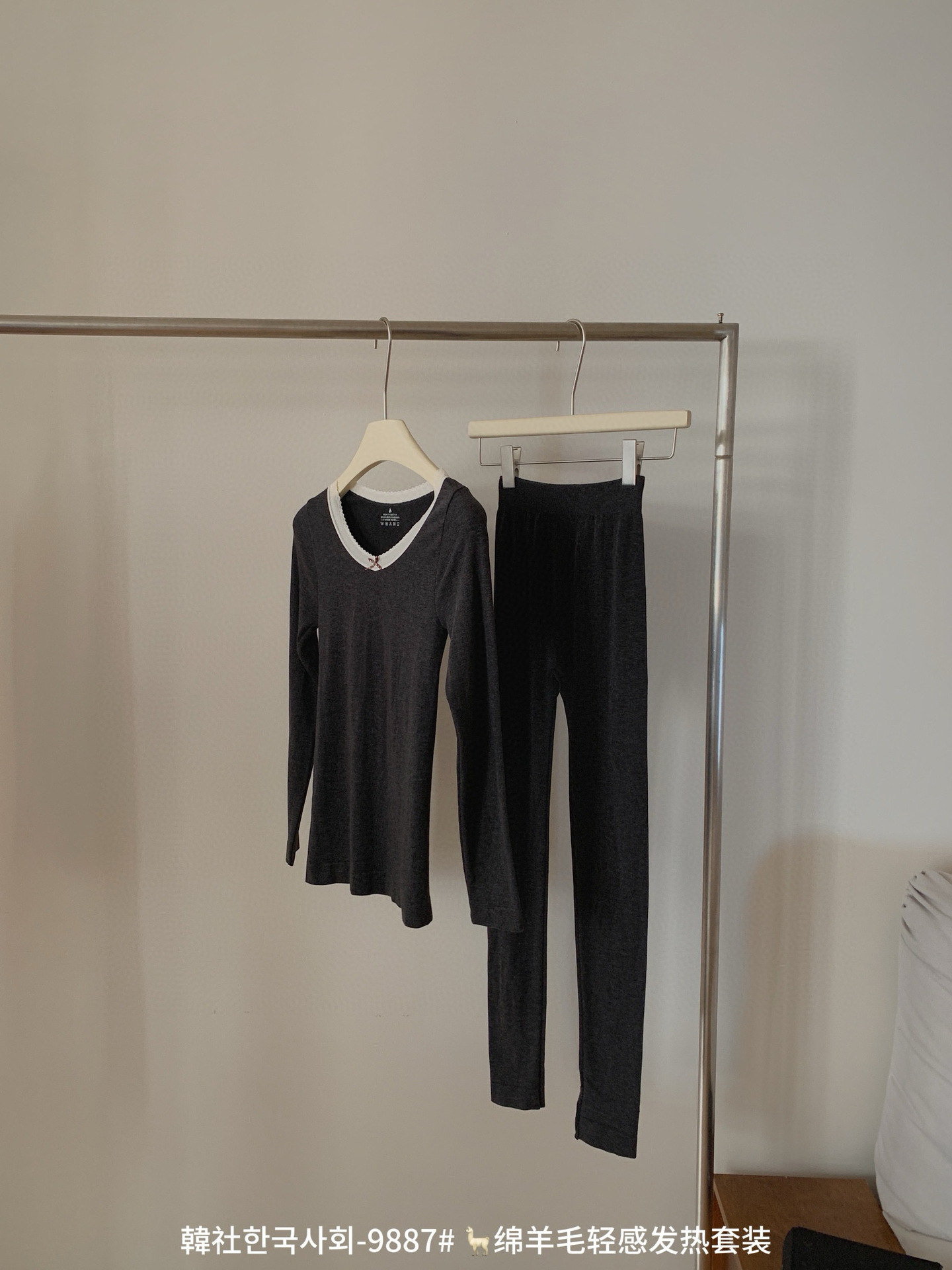 Hanhe 9887 lana de oveja ligera calor conjunto de invierno otoño cuerpo de belleza microplástico caderas abdominales delgada ropa interior cálida mujer