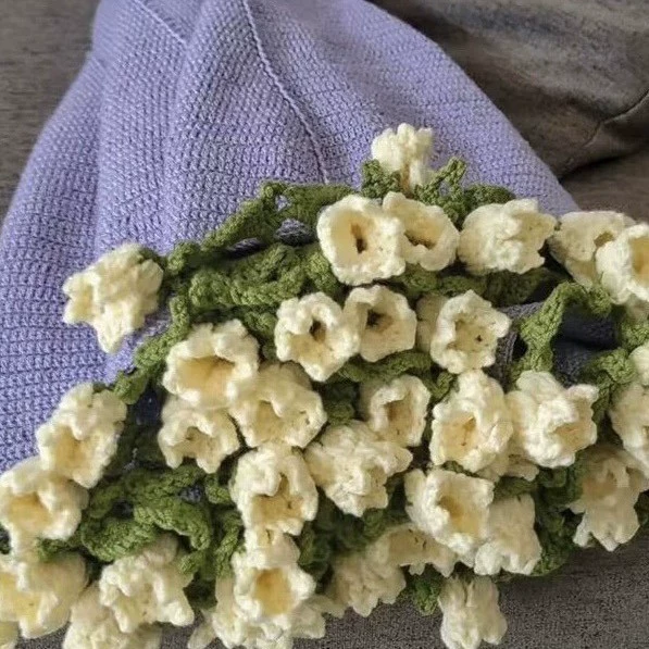УТКВ набор из тканой стеганой простыни — комплект handmade букета пледа, 80 см, пряжа молочно-карамельного цвета