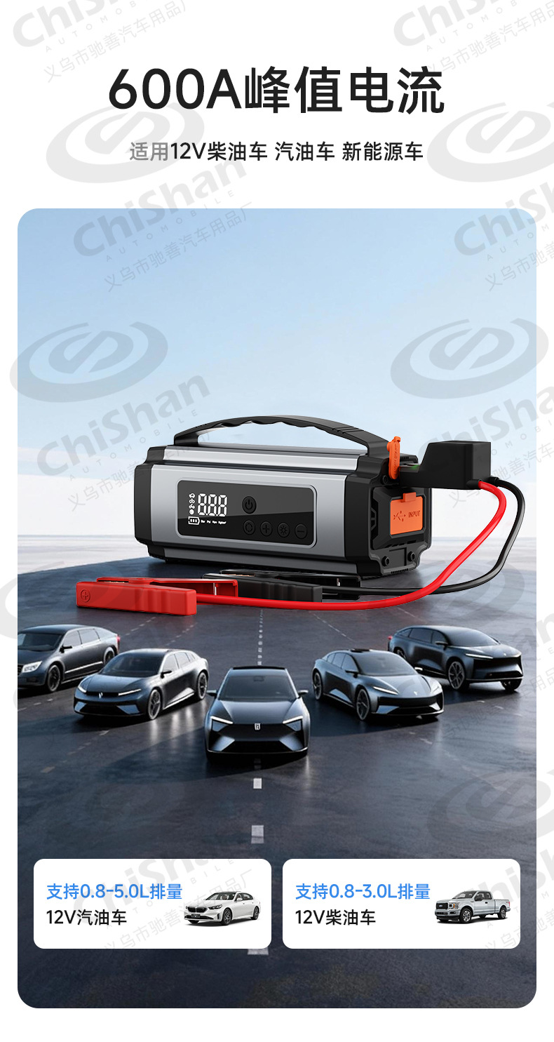Car Emergency Starting Power Supply, Power Bank, Air Pump All-In-One Machine, Car-Specific Wireless Portable Electric Air Pump