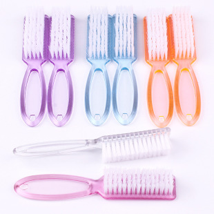 Manicure Tools Long Handle Brush Square Head Nail Brush Dust Brush Transparent Plastic Nail Dust Cleaning Brush Shoe Brush Wholesale