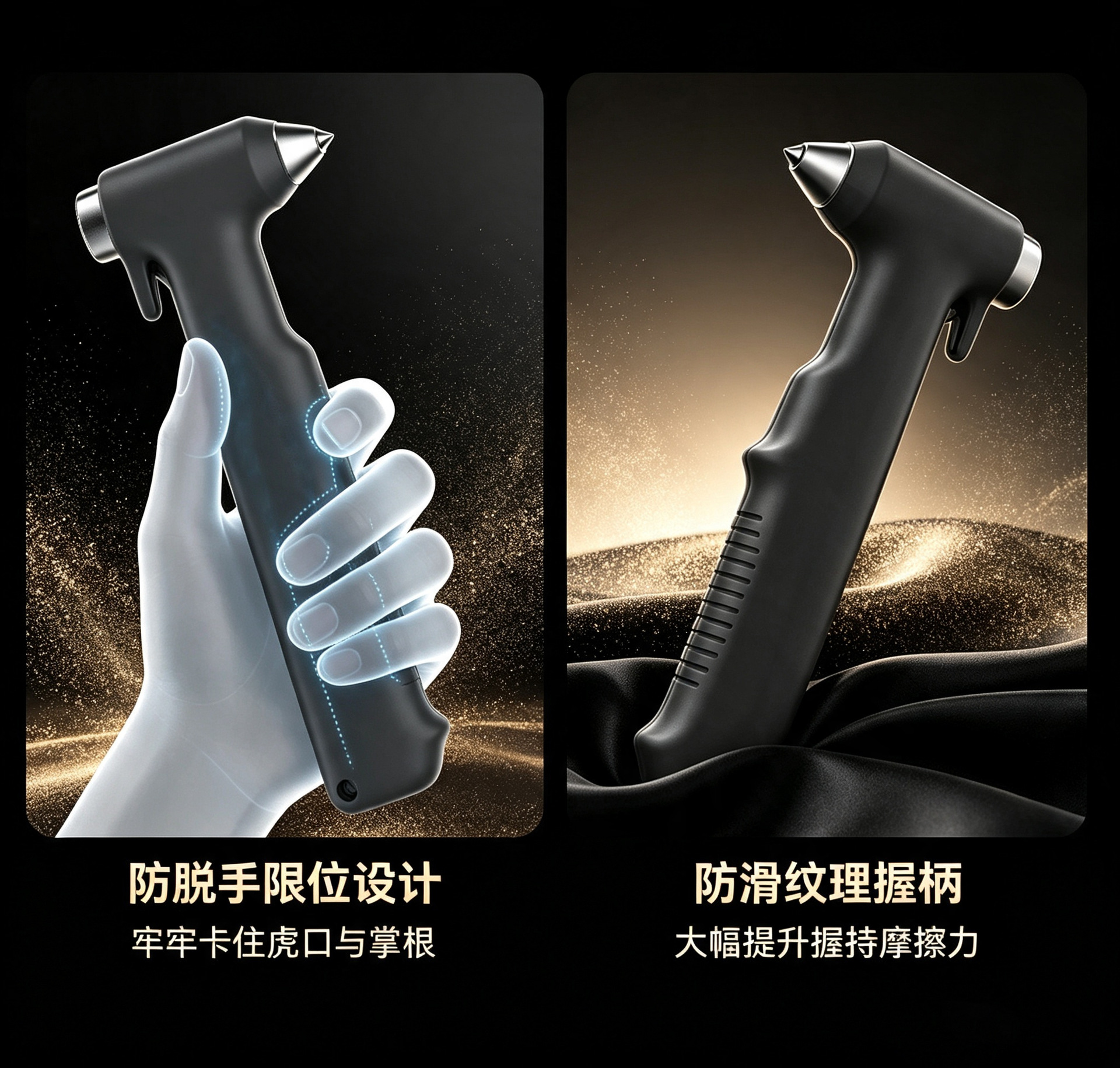 Upgraded Car Safety Hammer, Tungsten Steel, Capable of Breaking Double-Layer Laminated Glass, Escape and Rescue Fire Emergency Window Breaker