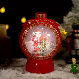 Christmas Decorations Snowflake Ball Automatic Snow Music Box - Red Old Man Ball - View 1