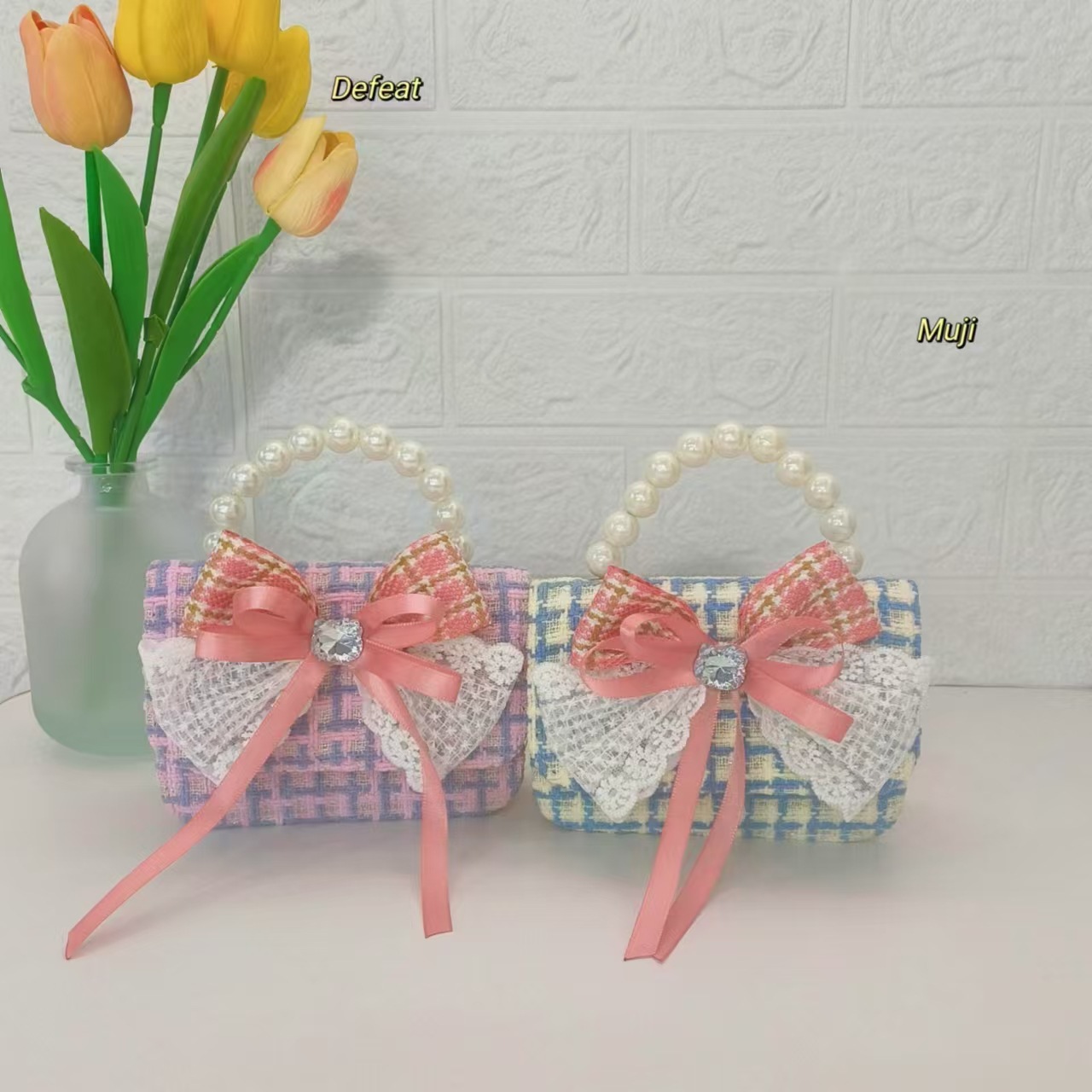 Bolso de perlas bolso de arco princesa bolso de cadena KT gato bolso de hombro pequeña niña bolso de mochila accesorios