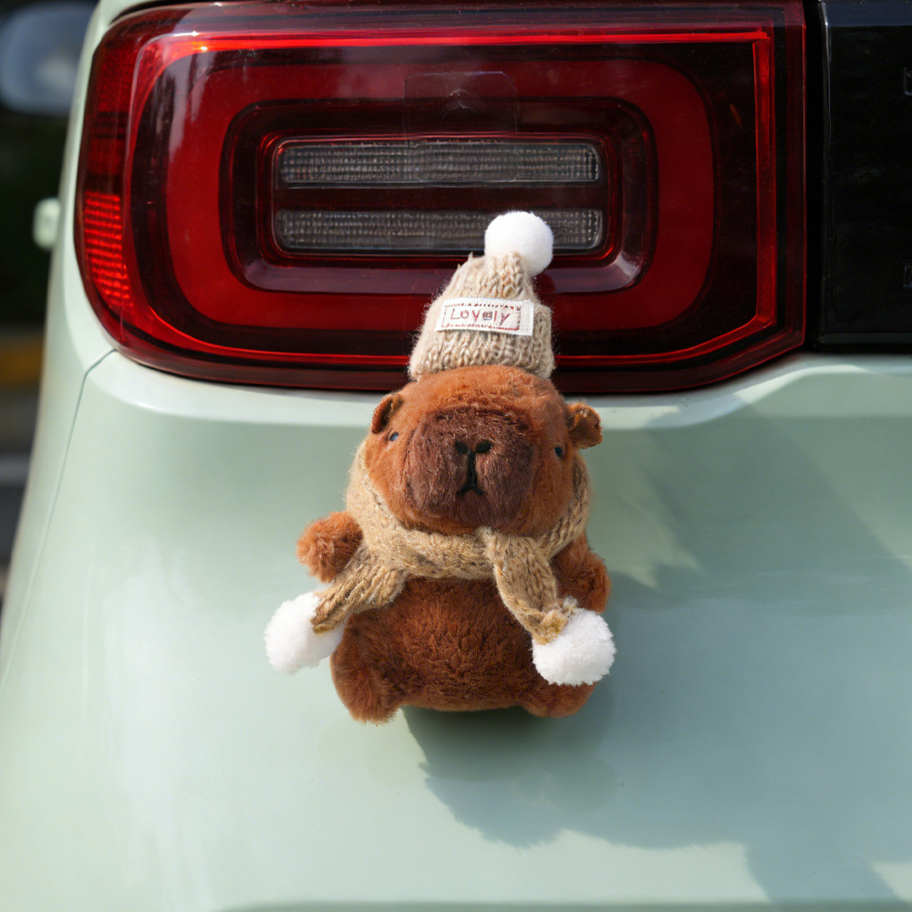 Cute Kapibala Carpincho Colgante trasero del coche maletero del coche Muñeca exterior del coche Muñeca interior del coche Adornos