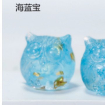 クロスボーダーの新しい水晶の砂利の小さいフクロウの滴のゴムの置物の小さい景観の装飾の手工芸品