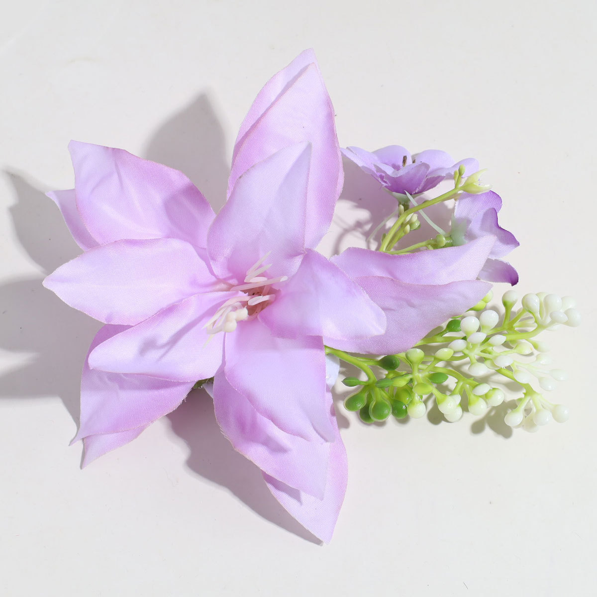 백합꽃 보라색 머리핀