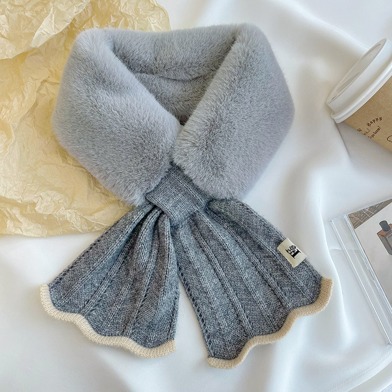 Otoño y invierno bufandas mujeres 2025 estilo coreano generoso engrosado alargado cálido bufandas de peluche de cola de pescado cruzado cuello de pelo