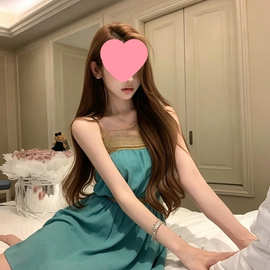 一字领感露锁骨抹胸裙女6新甜撩御姐显身材气质度假A字裙图片