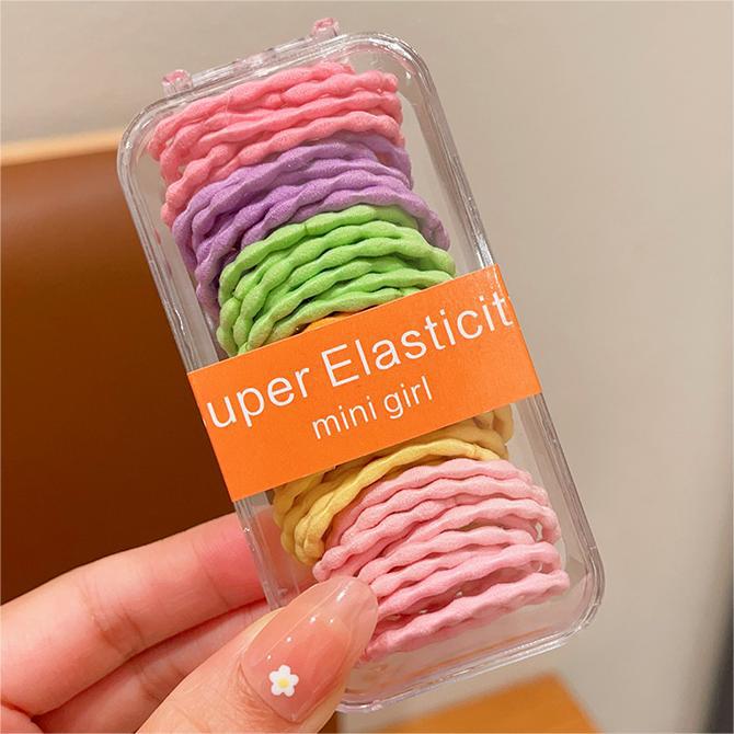 Cuerda de pelo en caja banda de goma para niños trenza de niña no duele pelo banda de pelo de bebé cuerda de pelo de niña de alta elasticidad durable