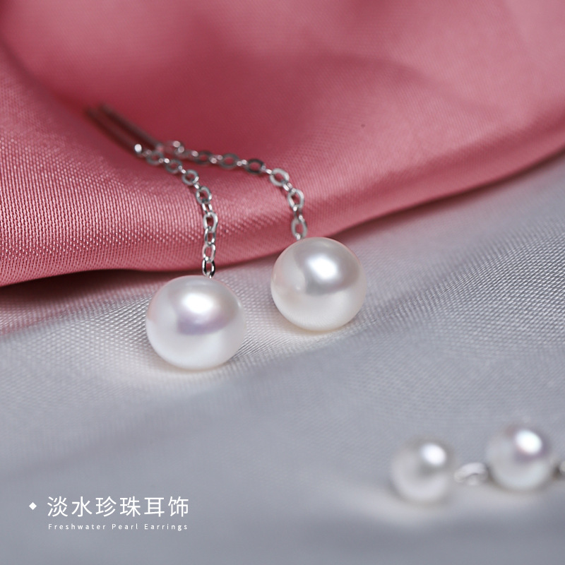S925 pendientes de perlas de agua dulce de plata esterlina para las mujeres 2022 nuevos pendientes de moda simple temperamento pendientes joyería del oído