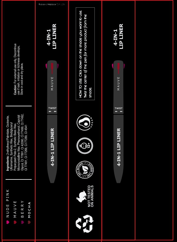 4-in-1 make-up pen lipliner en lippenstift met vier kleuren_voghion.com